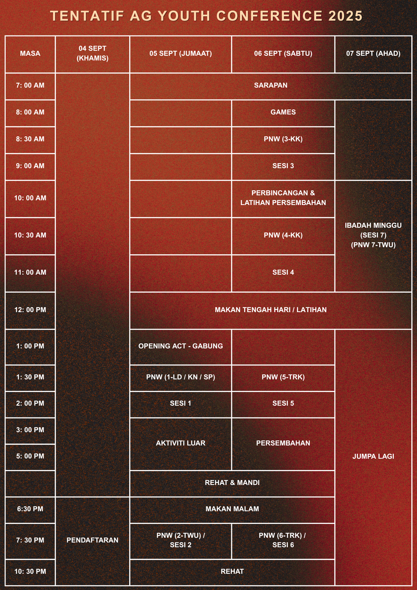 Event Schedule